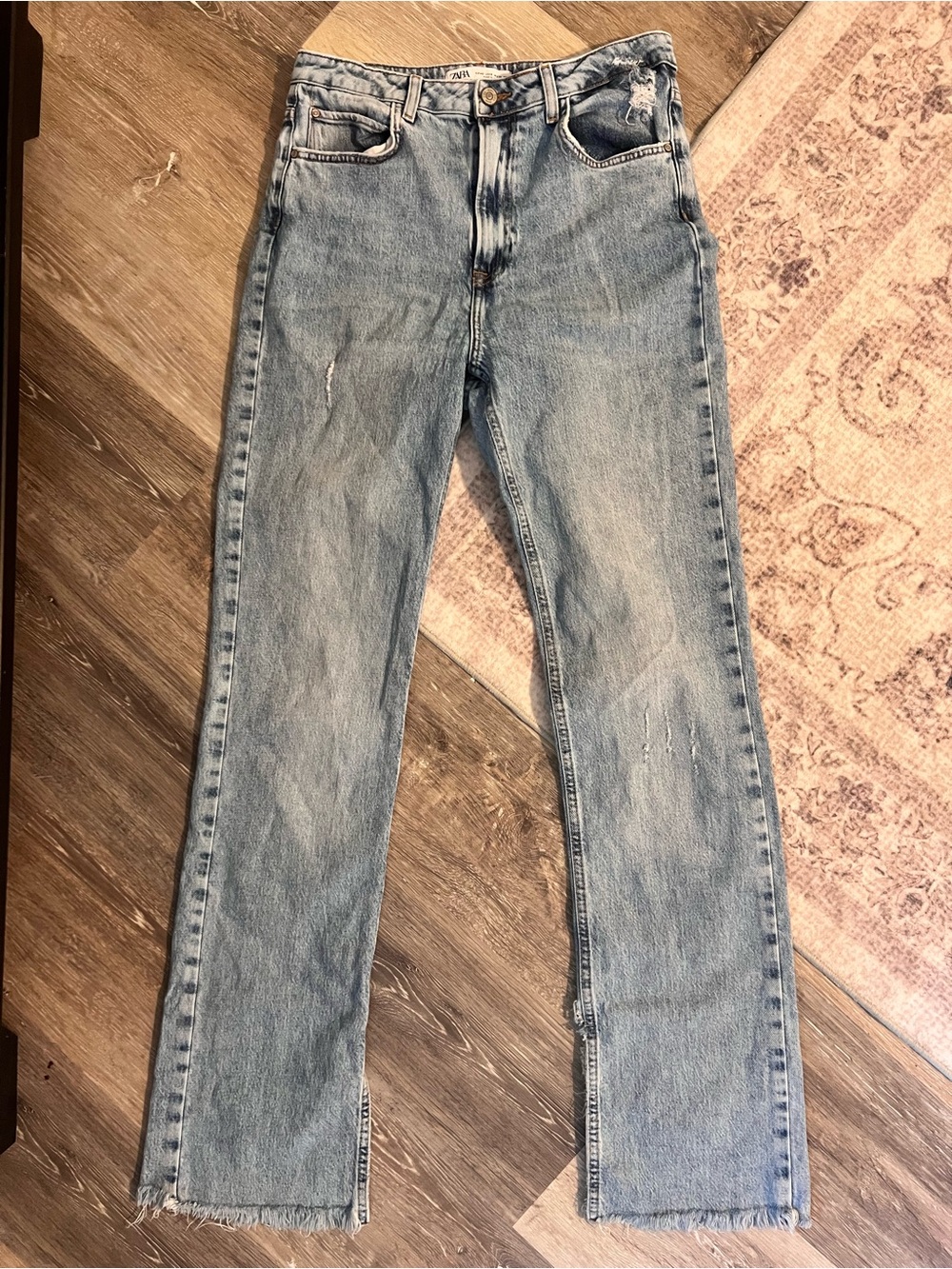 Zara Light Wash Straight Jeans